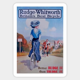 Vintage Rudge Bicycle Poster Sticker